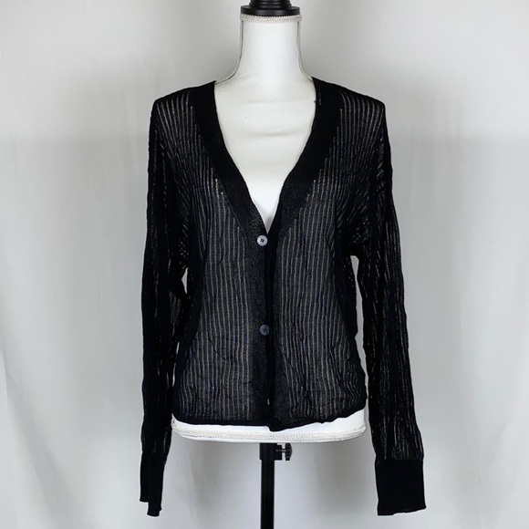 Max Studio Sheer Button Front Cardigan - Picture 3 of 5